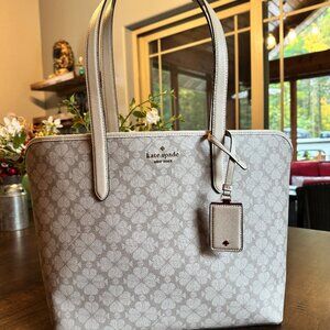 Kate Spade Signature Spade Flower Large Tote Bag In Dark Mushroom Cap Multi